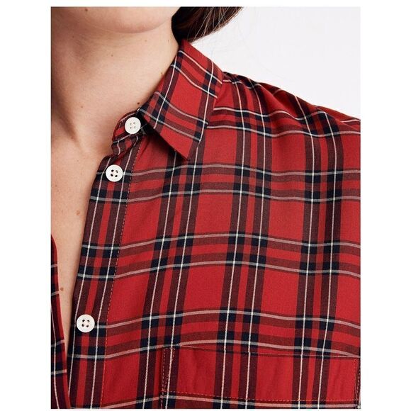 Madewell Women’s Oversized Ex-Boyfriend Shirt in Tartan Plaid Size Small - Picture 4 of 15